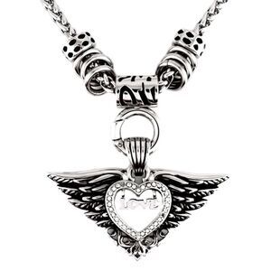 Wings of Love Heavy Metal Valentines Biker Necklace